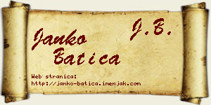 Janko Batica vizit kartica